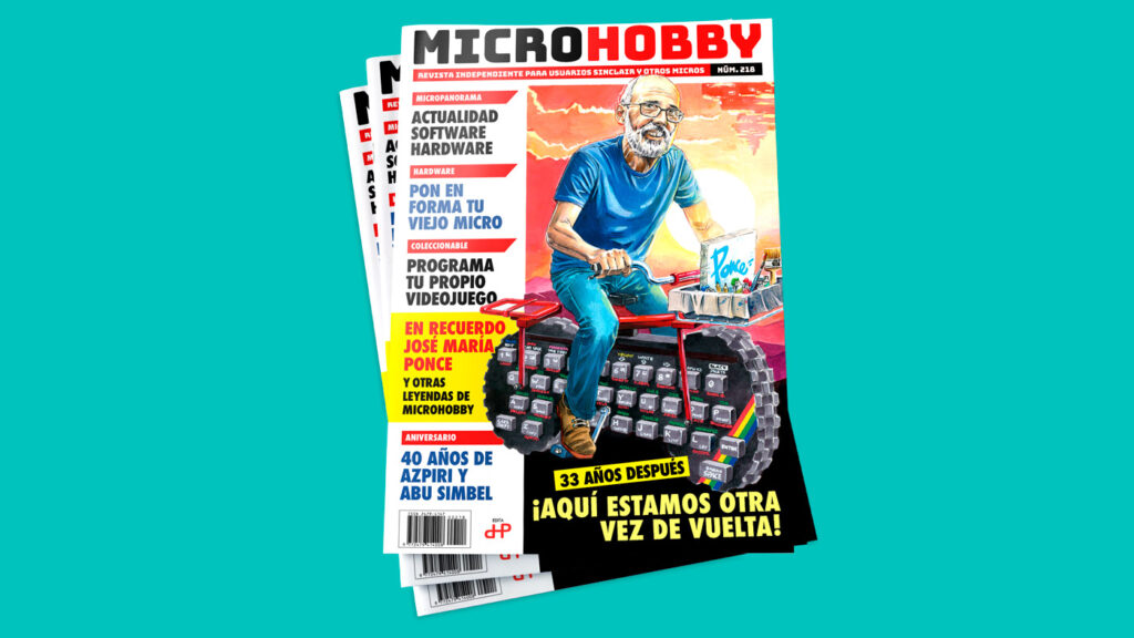 Microhobby 218 mockup varias revistas.